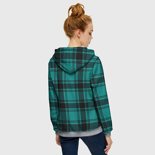 Женская толстовка на молнии Checkered dark blue / 3D-Меланж – фото 4