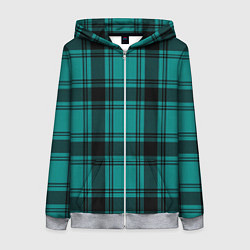 Толстовка на молнии женская Checkered dark blue, цвет: 3D-меланж