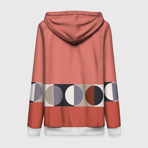 Женская толстовка на молнии Луна Малевича розовый томат / 3D-Белый – фото 2