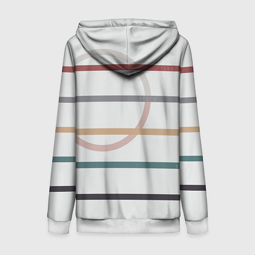 Женская толстовка на молнии Stripes and circle / 3D-Белый – фото 2