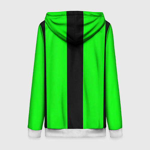 Женская толстовка на молнии Color green black line / 3D-Белый – фото 2