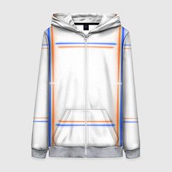 Толстовка на молнии женская Neon white orange blue, цвет: 3D-меланж