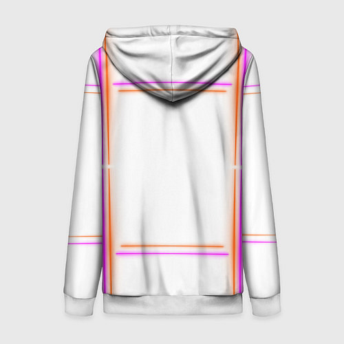Женская толстовка на молнии Neon white orange pink / 3D-Белый – фото 2
