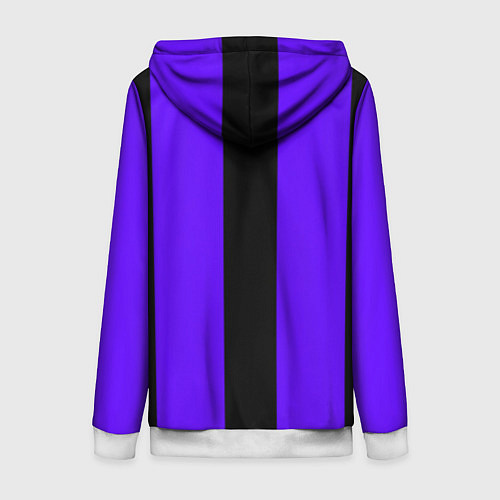 Женская толстовка на молнии Color purple black stripes / 3D-Белый – фото 2