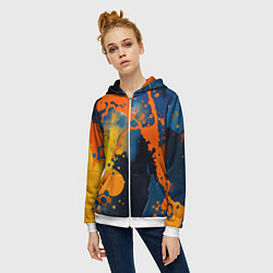 Толстовка на молнии женская Краска на стене, цвет: 3D-белый — фото 2