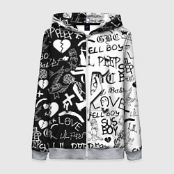 Женская толстовка на молнии Doom x liil peep pattern black