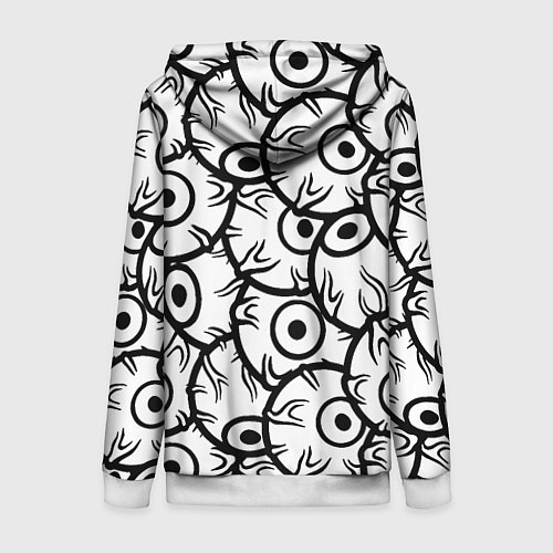 Женская толстовка на молнии Doom глаза монстра / 3D-Белый – фото 2