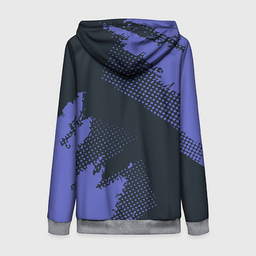 Женская толстовка на молнии Абстрактная текстура в синем / 3D-Меланж – фото 2