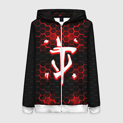 Толстовка на молнии женская Doom огненная броня лого, цвет: 3D-белый