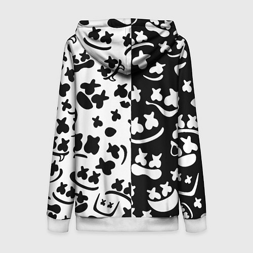 Женская толстовка на молнии Doom x Marshmello pattern / 3D-Белый – фото 2