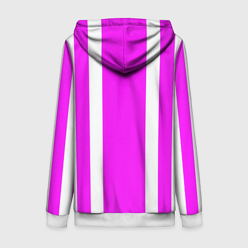 Женская толстовка на молнии Color white pink stripes / 3D-Белый – фото 2