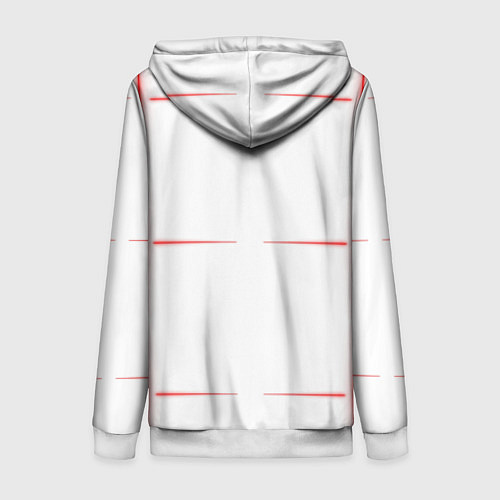 Женская толстовка на молнии Color white red stripes / 3D-Белый – фото 2