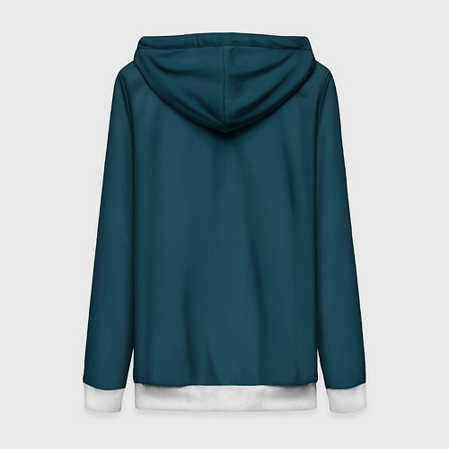 Женская толстовка на молнии Морская глубина - однотон / 3D-Белый – фото 2