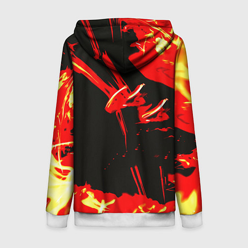 Женская толстовка на молнии Doom огненный / 3D-Белый – фото 2