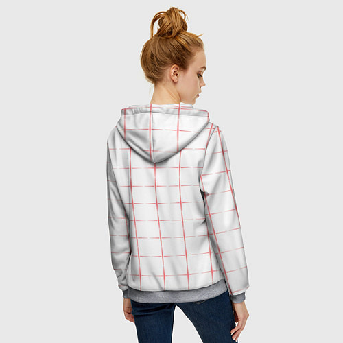 Женская толстовка на молнии Color white red crosses / 3D-Меланж – фото 4