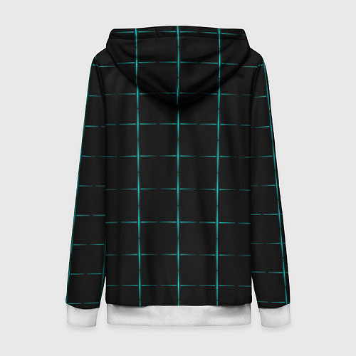 Женская толстовка на молнии Color black blue crosses / 3D-Белый – фото 2