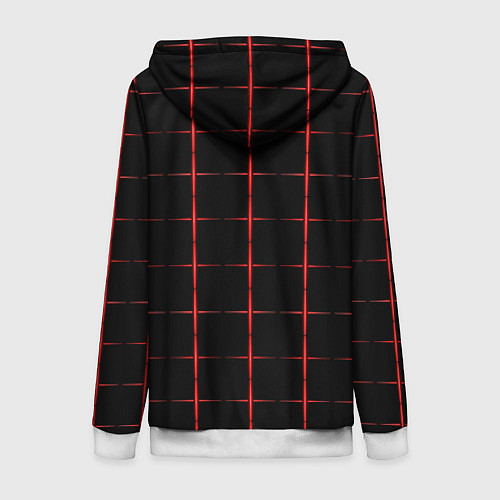 Женская толстовка на молнии Color black red crosses / 3D-Белый – фото 2