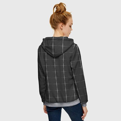 Женская толстовка на молнии Color grey white lines / 3D-Меланж – фото 4