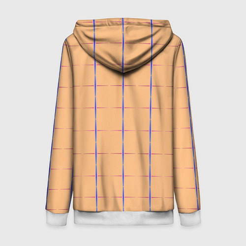 Женская толстовка на молнии Color beige blue cross / 3D-Белый – фото 2