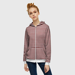 Толстовка на молнии женская Тельняшка спецназовца, цвет: 3D-белый — фото 2