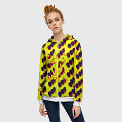 Толстовка на молнии женская Doom off, цвет: 3D-белый — фото 2