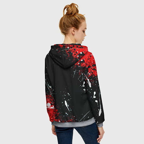 Женская толстовка на молнии Doom краски абстракция / 3D-Меланж – фото 4