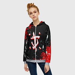 Толстовка на молнии женская Doom краски абстракция, цвет: 3D-меланж — фото 2