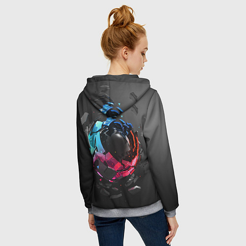 Женская толстовка на молнии Abstract graphics / 3D-Меланж – фото 4
