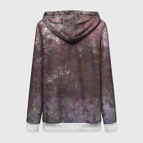 Женская толстовка на молнии Абстракция - brown-violet scales / 3D-Белый – фото 2