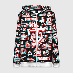 Толстовка на молнии женская Doom x fortnite glitch, цвет: 3D-белый
