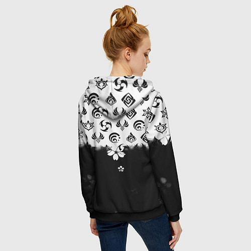 Женская толстовка на молнии Doom черно белые аниме / 3D-Черный – фото 4