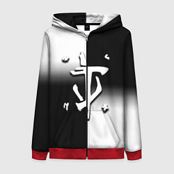 Толстовка на молнии женская Doom black geometry, цвет: 3D-красный