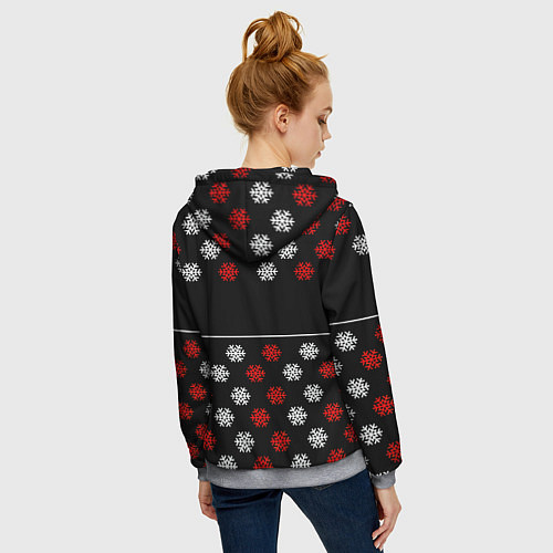 Женская толстовка на молнии Doom winter pattern steel / 3D-Меланж – фото 4