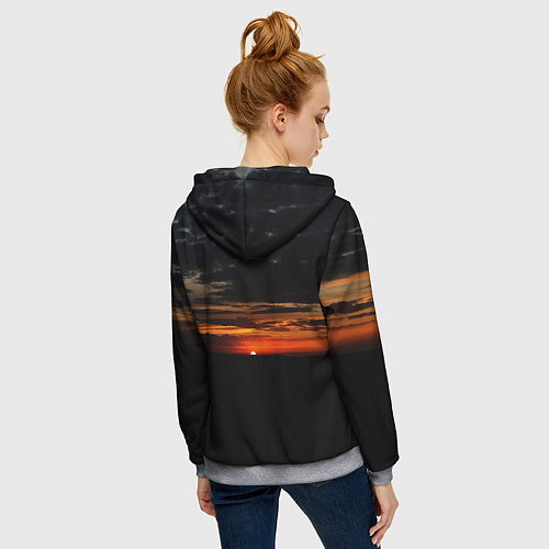 Женская толстовка на молнии Закат на плато / 3D-Меланж – фото 4