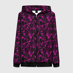 Женская толстовка на молнии Черно бордовый абстрактный узор