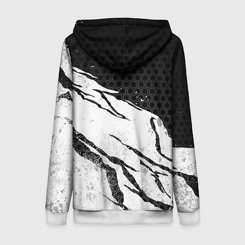 Женская толстовка на молнии Федерация бокса России - белый затертый / 3D-Белый – фото 2