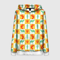 Толстовка на молнии женская Мотивы Египта, цвет: 3D-белый