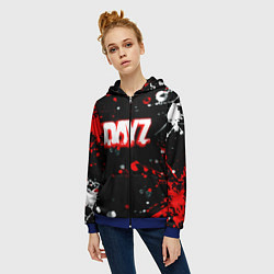 Толстовка на молнии женская Dayz брызги красок текстура, цвет: 3D-синий — фото 2