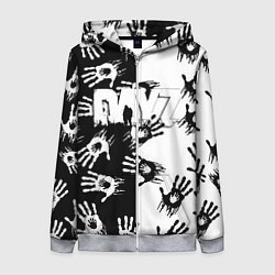Толстовка на молнии женская Dayz руки черно белые, цвет: 3D-меланж