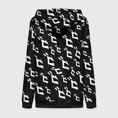 Женская толстовка на молнии JoJo pattern / 3D-Черный – фото 2