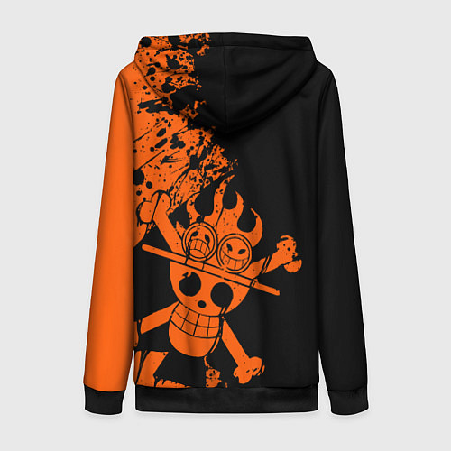 Женская толстовка на молнии One Piece - Ace / 3D-Черный – фото 2