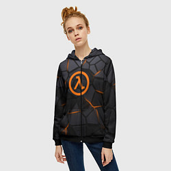 Толстовка на молнии женская Half Life - armor, цвет: 3D-черный — фото 2