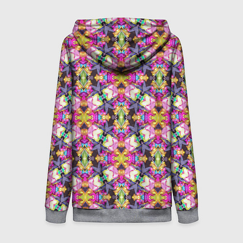 Женская толстовка на молнии Разноцветные узорчатые ромбы / 3D-Меланж – фото 2