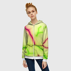Толстовка на молнии женская Multicolored lightning, цвет: 3D-белый — фото 2