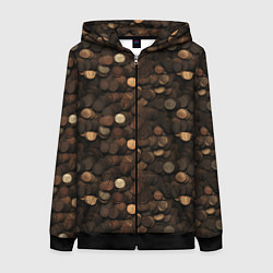 Женская толстовка на молнии Монеты - паттерн