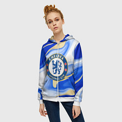 Толстовка на молнии женская Фк Челси, цвет: 3D-белый — фото 2