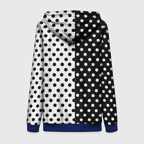 Женская толстовка на молнии Liverpool черно белые точки / 3D-Синий – фото 2