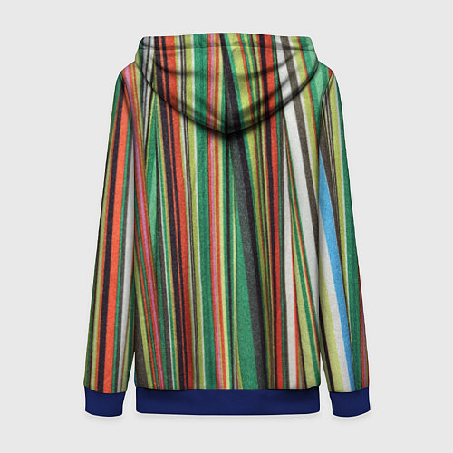 Женская толстовка на молнии Полоски ткани / 3D-Синий – фото 2