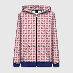 Женская толстовка на молнии Паттерн бубны и пики розовый