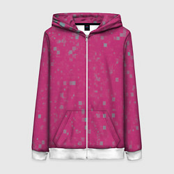 Толстовка на молнии женская Color pink brown squares, цвет: 3D-белый